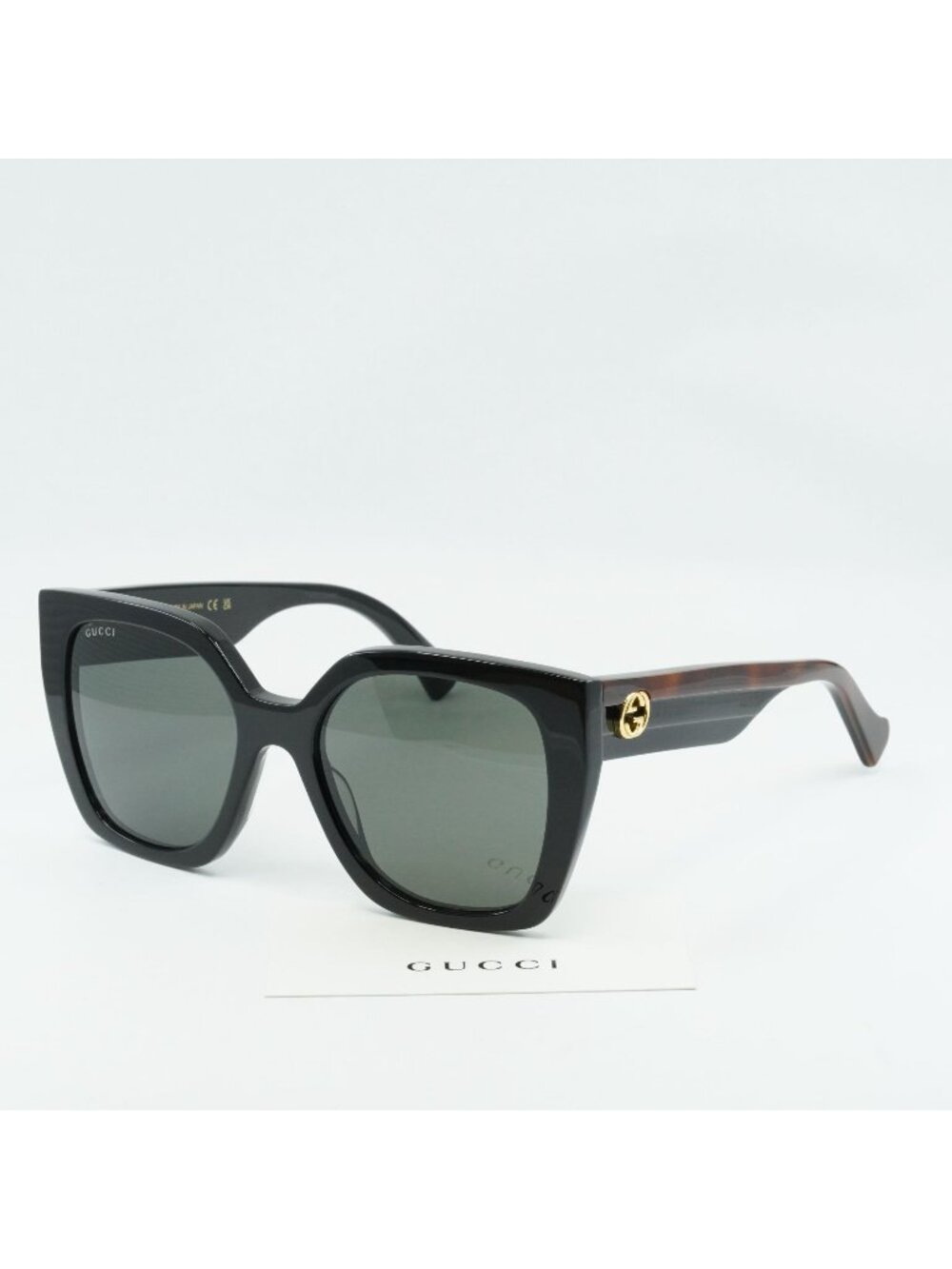 Gucci GG1300S 001 Square Sunglasses - Black / Havana / Grey